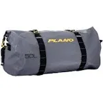 Plano Z-Series Roll-Top Waterproof Duffel with Backpack Straps, Gray with Yellow Accents, 500D PVC Fabric Fishing Dry Bag, Soft Fishing Duffel Bag Storage