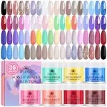 36 Colors Acrylic Nail Powder Set (10g/0.35oz Jars), Quick-Dry, Odorless, Non-Toxic, Easy-to-Blend, Ideal for DIY Nail Art & Salon Professionals - Perfect Gift for Nail Enthusiasts