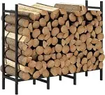 4ft Outdoor Indoor Firewood Rack Holder Adjustable Fire Log Storage Metal Stand