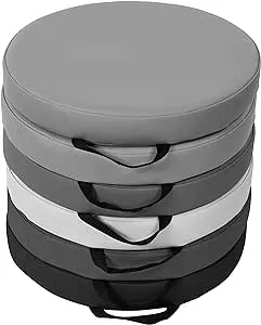 Factory Direct Partners SoftScape 15 inch Round Classroom Floor Cushions with Handles; Flex Seating for Daycare, Preschool, Playroom; 2 inch Thick Deluxe Foam (6-Piece) - Gray/Light Gray, 11232-GYLG