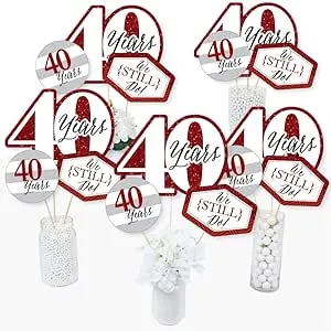 We Still Do - 40th Wedding Anniversary - Anniversary Party Centerpiece Sticks - Table Toppers - Set of 15