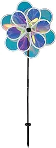 In the Breeze 2665 -13.5 Inch Iridescent Double Flower Spinner