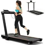 Walking Pad with Incline, Under Desk Treadmill for Home Office, 4 in 1 Portable Folding Treadmills, 2.5HP Low-Noise Treadmill LED Display for Walking Jogging Running