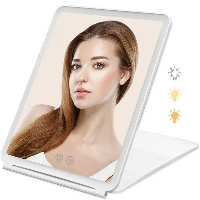 Magnifying Mirror, Travel Makeup Mirror with Light Portable 1X/10X Magnifying Compact Mirror LED Pocket Mirror Hand Held Comapct Mirror for Handbag Purse