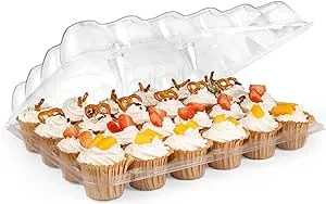 24 Compartment Disposable Cupcake Box Containers Pack Of 10 Stackable Standard 2