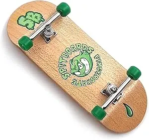 34mm x 96mm Pro Fingerboard Set-Up (Complete) | Real Wood Deck | Pro Trucks with Lock-Nuts and Pro Bushings | Polyurethane Pro Wheels with Bearings | Round Emblem (Wood Version)