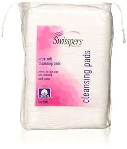 Swisspers Premium Ultra Soft Facial Cleansing Cotton Pads, 50 Each (Pack of 3)