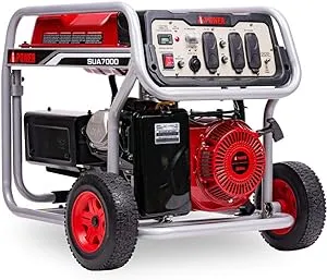 A-iPower SUA7000C 7000 Watt Gas Powered Portable Generator, Wheel Kit Included