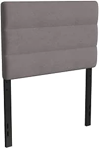 Flash Furniture Paxton Channel Stitched Fabric Upholstered Adjustable Height Headboard Gray Twin