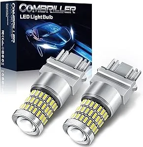 Combriller 3157 LED Bulb White 6000K, 3056 3156 3057 4157 LED Bulb with Projector Replacement for LED Reverse Lights Turn Signal Bulb Brake Light Bulb Tail Light Bulb Parking Light Bulb, Pack of 2