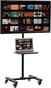 Vivo Black TV Cart for 13" to 50" Screens with Shelf