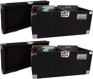 2 Odyssey CLP200P Carpeted Pro DJ Cases w/Detachable Lid - 400 LP Vinyl Records