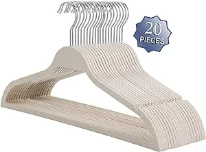 Elama Home 20 Piece Biodegradable Coat Hangers in Wheat