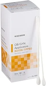 McKesson OB/GYN Applicators Rayon Tipped, Non-Sterile, 8 in, 50 Count, 1 Pack