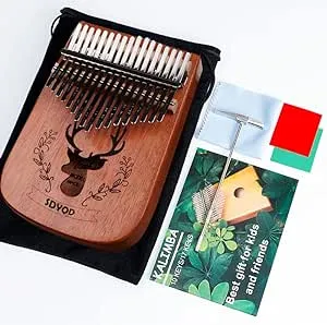 Acrylic Kalimba Thumb Piano, Portable 17 Keys Mbira Crystal Finger Piano with Tune Hammer and Study Instruction, Musical Instruments Christmas Gift for Kid Adult (Deer)