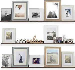 Rustic State Ted Wall Mount Long Narrow Picture Ledge Photo Frame Display - 60 ...