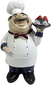 Italian Chef Figurines Kitchen Decor Cooking Chef With Fruit Figurine Counter To