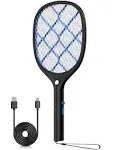 YISSVIC Electric Fly Swatter Bug Zapper Racket Rechargeable Mosquitos Killer with LED Light for Indoor Outdoor Home Office Backyard Patio Camping