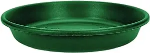 The HC Companies 14 Inch Round Plastic Classic Plant Saucer - Indoor Outdoor Plant Trays for Pots - 14"x14"x2.5" Evergreen