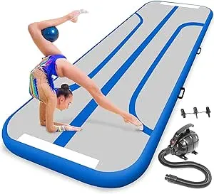 SereneLife Gymnastics, Yoga Inflatable Training Air Mat - 9.8 Ft w/ Bag SLGM3BL