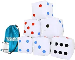 GoSports 6 Pack Giant Inflatable Dice 6 Pack with Tote Bag - 6 Inch Size