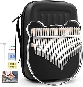 Acrylic Kalimba Thumb Piano,YUNDIE Portable 17/21 Keys Mbira Crystal Finger Piano, Musical Instruments Birthday Gift for Kid Adult Beginners Professional(Clear) (21 Keys)