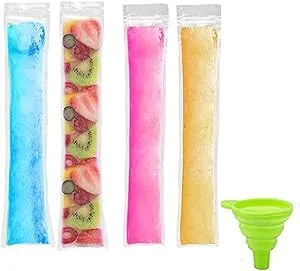 100 Pcs Ice Popsicle Mold Bag with Funnel for Yogurt Stick Juice Ice Candy