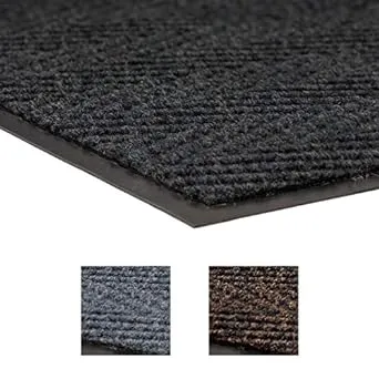 NoTrax® 105S0310CH Low-Profile Light-Weight Chevron Entrance Mat, 5/16 in x 3 ft W x 10 ft L, Needle-Punched Yarn, Vinyl Backing, Charcoal