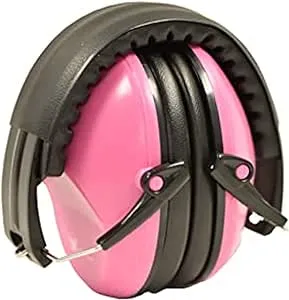 G & F Products Earmuff Hearing Protection with Low Profile Passive Folding Design 26Db NRR & Reducesup To 125Db Noise Reduction, For Both Aduit & Kids Adjustble Headband, Pink, 13010PK