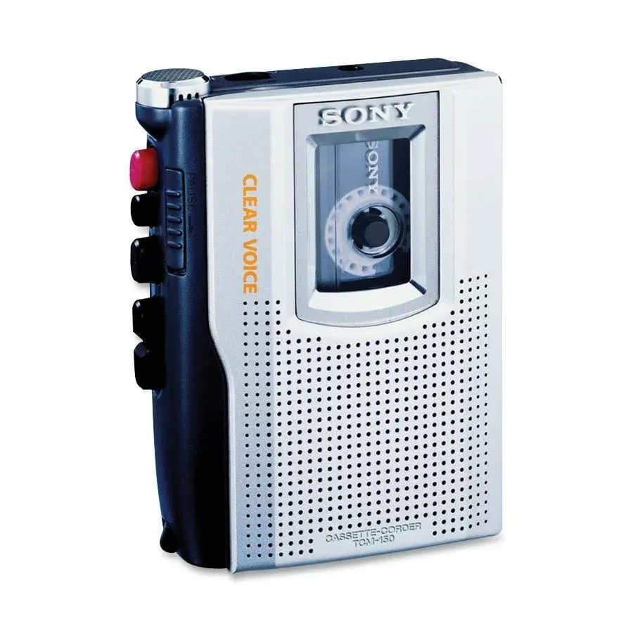 Sony Standard Cassette Voice Recorder (TCM-150),Buil<wbr/>t In Mic,25h Hours Recording