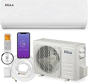 della Versa Series 9000 BTU Mini Split AC Work with Alexa 19 SEER2 Cools Up to 400 Sqft 230V WiFi Enabled AC 075 Ton Heat PU