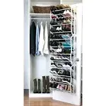 Simplify 36 Pair Adjustable Over The Door Shoe Rack - White