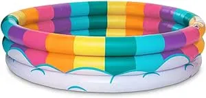 BigMouth Inc Inflatable Kiddie Pool, Blow Up Kid Swimming Pool for Backyard, Small Swim & Splash Pool for Kids - Rainbow, 5 Feet Wide