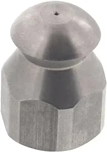 Button Nose 1/4" Drain Cleaning Nozzle 3.0 Orifice 5500 PSI Stainless Steel for Sewer Pipe Water Jetter