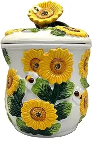 3-D Sunflower Hand Painted Cookie Jar, 83076