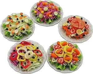 Mixed Assorted 5 Salad Dollhouse Miniature Food