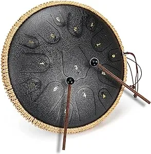 Steel Tongue Drum 14 Inches 15 Note Percussion Instrument Lotus Hand Pan Drum Al