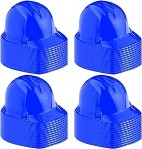 Sumind 48 Packs Construction Party Hats Kids Plastic Worker Helmet Bulk Toy for 3-8 Years Children Dress up Party Supplies(Blue)