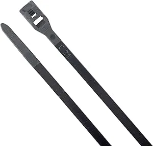 SecuriTie CTCH8-60100UVB Low-Profile Cable Ties, 8 Inch., 60 Lbs. Tensile Strength, Wire & Cord Management / Industrial / Household Use, Nylon Zip Tie, 100 Pk, UV Black