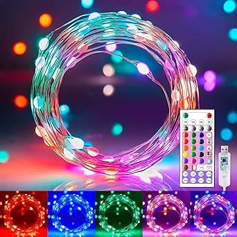 Fairy Lights Color Changing - 66 FT 200 LED String Lights with Remote, 16 Single Colors & 6 Holiday Colors Changing Fairy Lights, Valentines String Lights with Timer, Fairy Lights for Bedroom Indoor