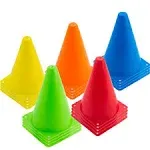 20 PCS 7 Inch Plastic Agility Cones for Kids-Mini Traffic Safety Cones-Construction Agility Cones for Party,Drills,Basketball,Soccer,5 colors