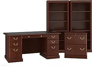 Bush Furniture Saratoga Home Office Desk, Linen White Oak