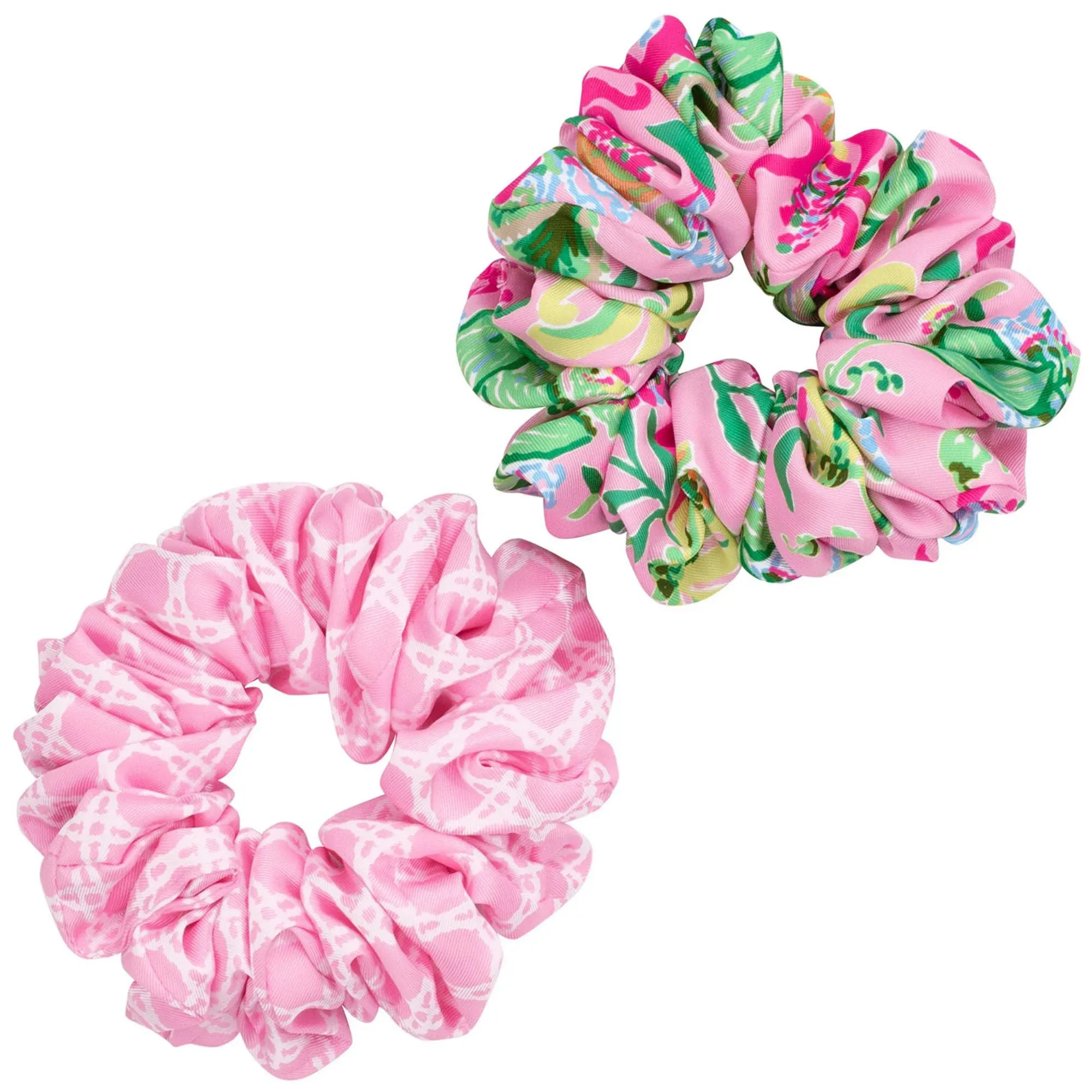 Lilly Pulitzer Via Amore Spritzer and Conch Shell Pink Caning Large Scrunchie Set