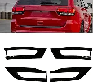 For 2014-2020 Jeep Grand Cherokee Gloss Black Tail Light Trim Bezel Kit Cover