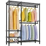 VIPEK V2i Garment Rack for Hanging Clothes, Portable Closet System with 4 Adjustable Shelves & 2 Hanging Rods, Heavy Duty Metal Clothes Rack, Freestanding Wardrobe Closet Rack, Max Load 700lbs