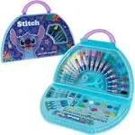 Disney Stitch Kids Art Set 40 Plus Pieces Disney Princess Kids Colouring Sets Paints Colouring Pencils Markers Crayons Travel Art Supplies Gifts for Kids (Blue Stitch Set)