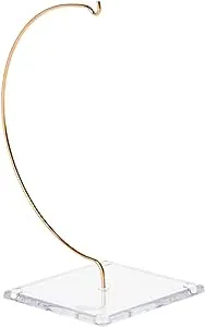 Plymor Wire Ornament Hanger w/ 3.25&#034; Acrylic Thin Sqre Base, 6&#034;H (2 Pack)