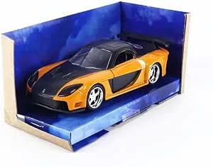 Han's Mazda RX-7 RHD (Right Hand Drive) Orange Metallic and Black 'Fast & Furious' Movie 1/32 Diecast Model Car by Jada