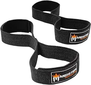 Meister Figure 8's Weight Lifting Straps - Neoprene Padded (Pair)