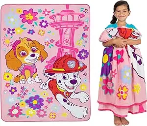 Paw Patrol Girls Kids Bedding Super Soft Plush Micro Raschel Blanket, 62 in x 90 in, (Official) Nickelodeon Product By Franco